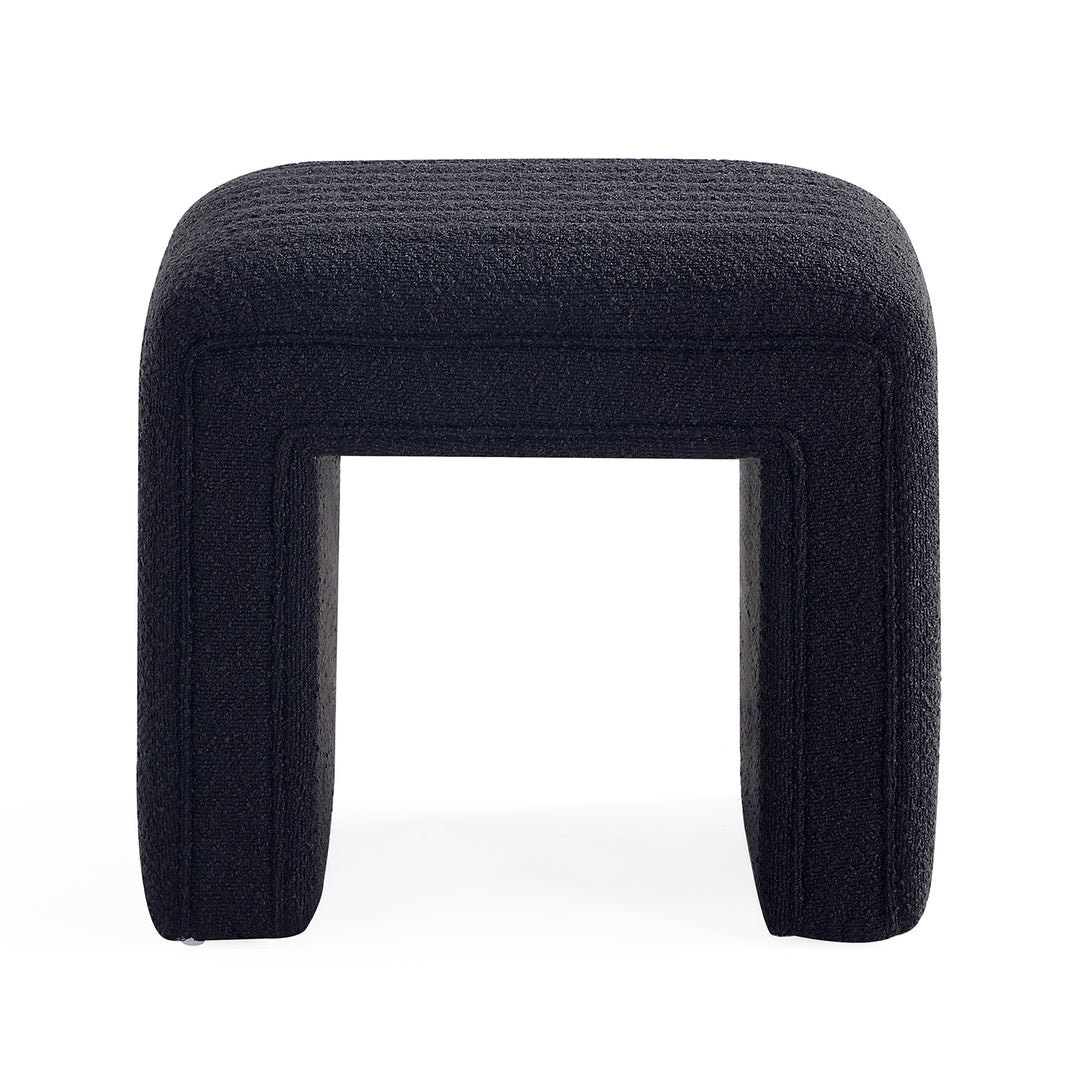 Black U Shaped Boucle Ottoman #100044