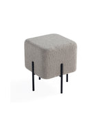Load image into Gallery viewer, Khaki Cube-Shaped Boucle Stool #100042
