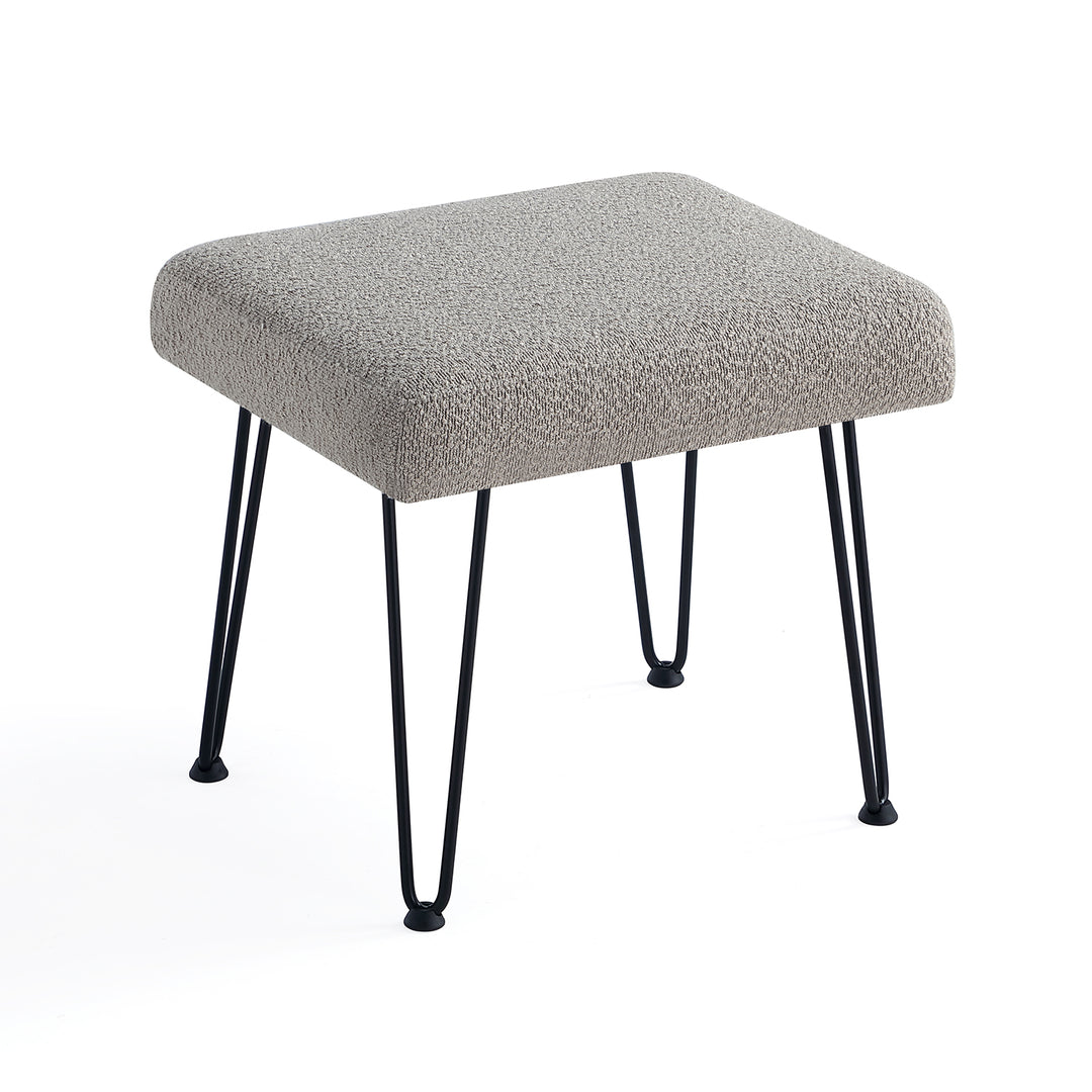 Khaki Boucle Vanity Stool #100038
