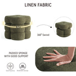 Load image into Gallery viewer, Flower Ottoman with Rotating Base,17.5in Accent Vanity Stool Multi-Functional Lounge Footrest or Extra Seating (Green) #100305