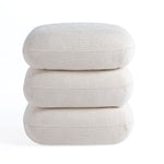 Load image into Gallery viewer, Geometric Ottoman with Rotating Base, 17.5in Accent Vanity Stool Multi-Functional Lounge Footrest or Extra Seating for Living Room, Bedroom, or Entryway (White) #100301