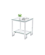 Load image into Gallery viewer, Silver Drift Rectangle 2 tiers End Table for storage or display
