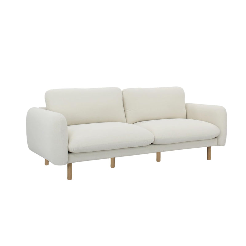 Off White Wood Modern Living Room Sofa 