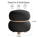 Load image into Gallery viewer, Black Pebble Round Ottoman #100048

