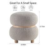 Load image into Gallery viewer, Khaki Pebble Round Ottoman #100047
