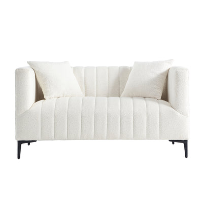 White Tufted Sofa 2 Seats #020003