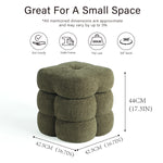 Load image into Gallery viewer, Flower Ottoman with Rotating Base,17.5in Accent Vanity Stool Multi-Functional Lounge Footrest or Extra Seating (Green) #100305