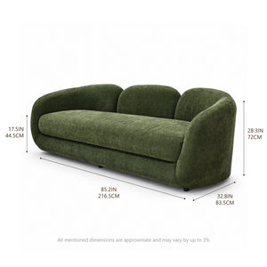 Sienna Curved Sofa - Olive Green Get Set Style Furniture