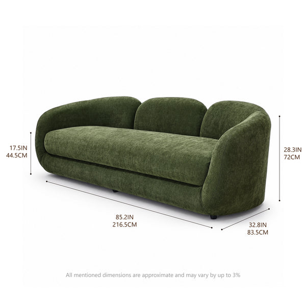 Sienna Curved Sofa - Olive Green Get Set Style Furniture