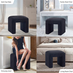 Load image into Gallery viewer, Black U Shaped Boucle Ottoman #100044
