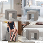 Load image into Gallery viewer, Khaki U-Shaped Boucle Ottoman #100043
