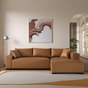 Aurelia 113" L-Shaped Leather Sectional - Right Get Set Style Furniture
