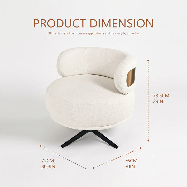 Marlowe Swivel Lounge Chair (White) Get Set Style Furniture