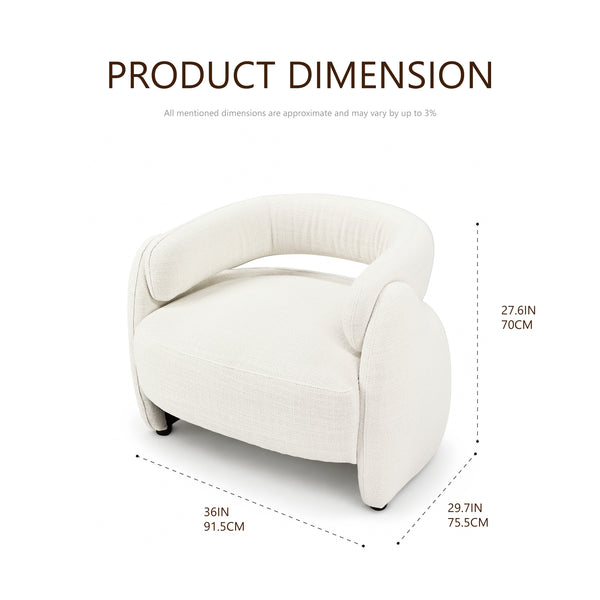 Echo Bouclé Barrel Chair (White) Get Set Style Furniture