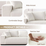 Load image into Gallery viewer, 113" Wide Sectional sofa, Modern Boucle Fabric L-Shaped Sofa Couch Bed, 2 Pieces Modular Sectional Couch with Right Facing Chaise and 2 Pillows (White)