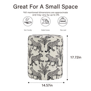 The Leopard Jacquard Ottoman  ( Beige Jacquared ) Get Set Style Furniture