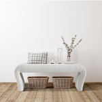 Load image into Gallery viewer, White Curved Boucle Ottoman Bench #900002
