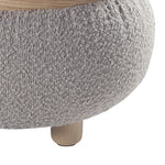 Load image into Gallery viewer, Khaki Pebble Round Ottoman #100047
