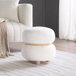 Load image into Gallery viewer, White Pebble Round Ottoman #100046
