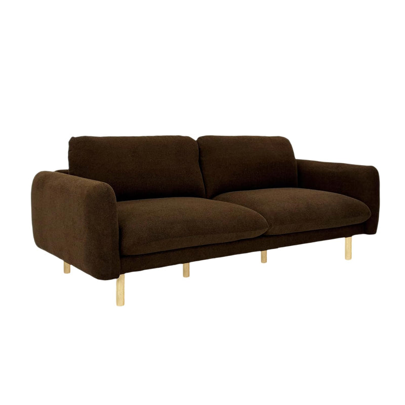 Chocolate Wood Modern Living Room Sofa 