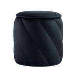 Load image into Gallery viewer, Black Faux Leather Storage Ottoman #100135