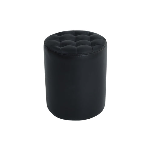 Marchetti Faux Leather Round Ottoman (Black) Get Set Style Furniture