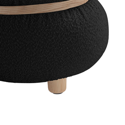 Black Pebble Round Ottoman #100048