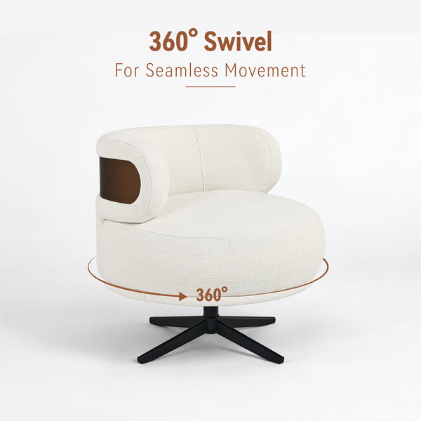 Marlowe Swivel Lounge Chair (White) Get Set Style Furniture