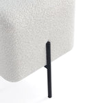 Load image into Gallery viewer, Ivory Cube-Shaped Boucle Stool #100041
