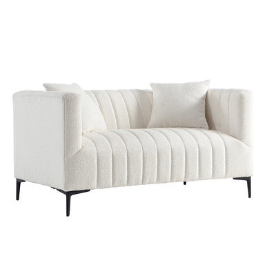 White Tufted Sofa 2 Seats #020003