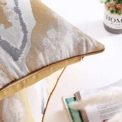 Stylish Gold-Silver Throw Pillow Covers