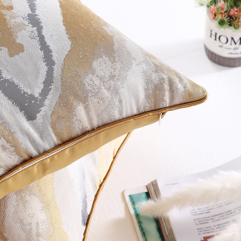 Stylish Gold-Silver Throw Pillow Covers