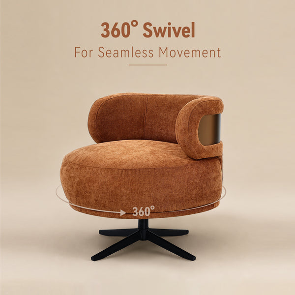 Marlowe Swivel Lounge Chair (Terracotta) Get Set Style Furniture