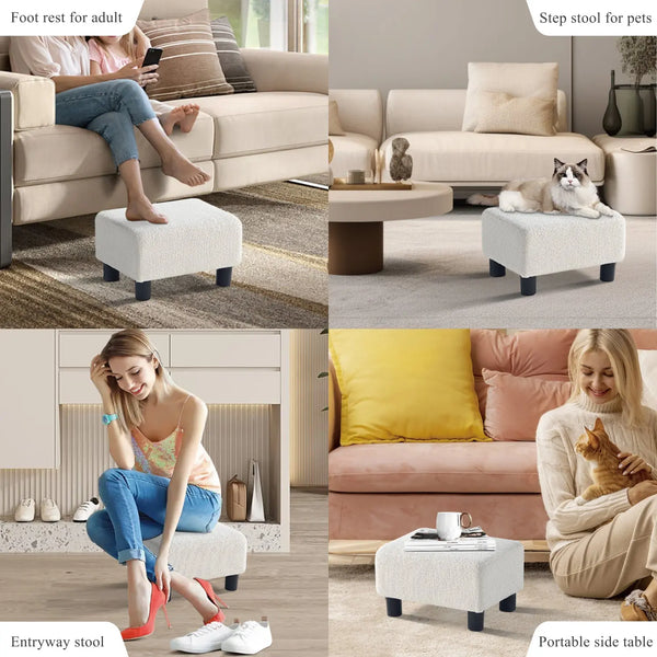 White Foot Resting Stool #100099 Get set style furniture