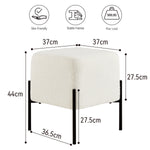 Load image into Gallery viewer, White Cube-Shaped Boucle Stool #100051
