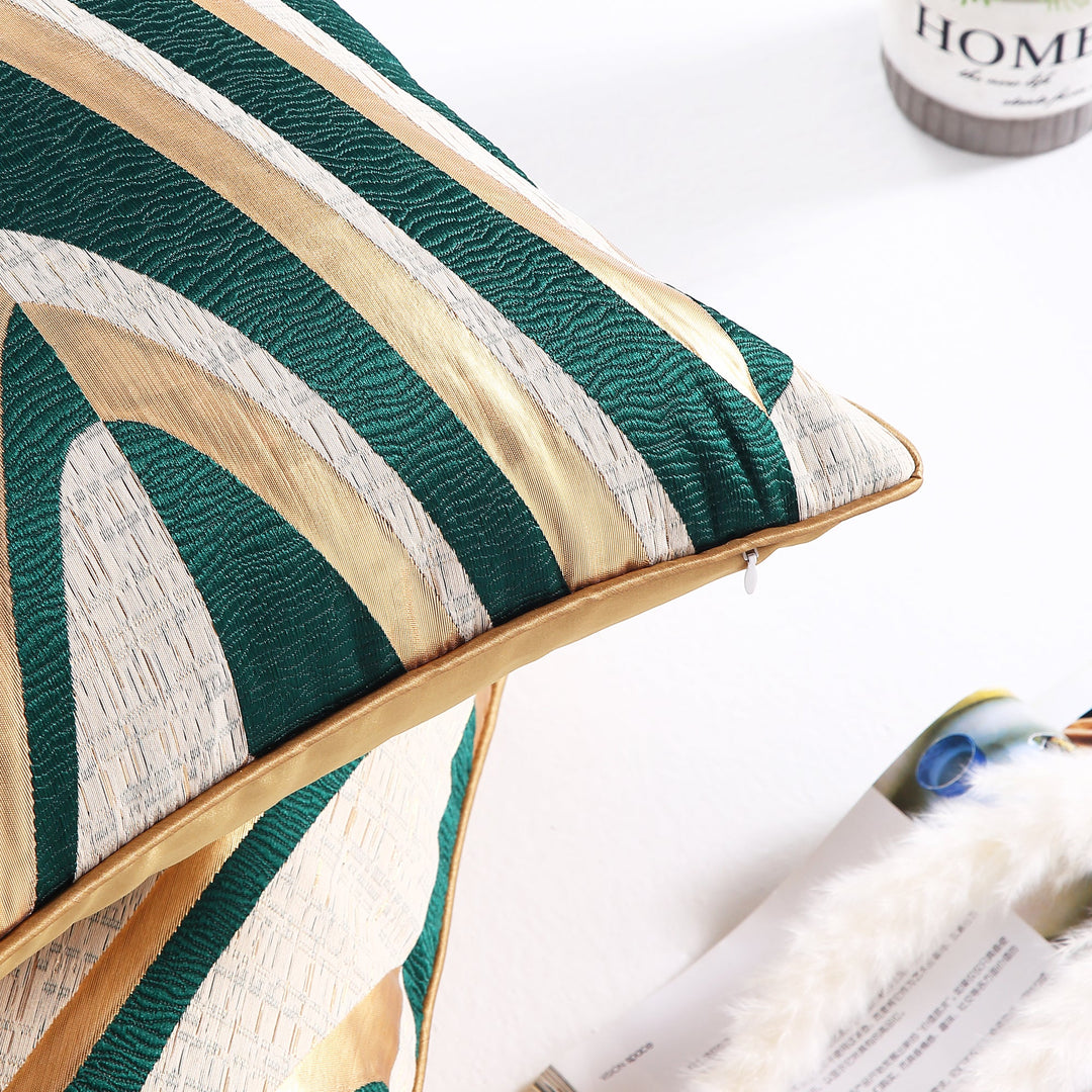 Stylish Green-Gold Throw Pillow Covers