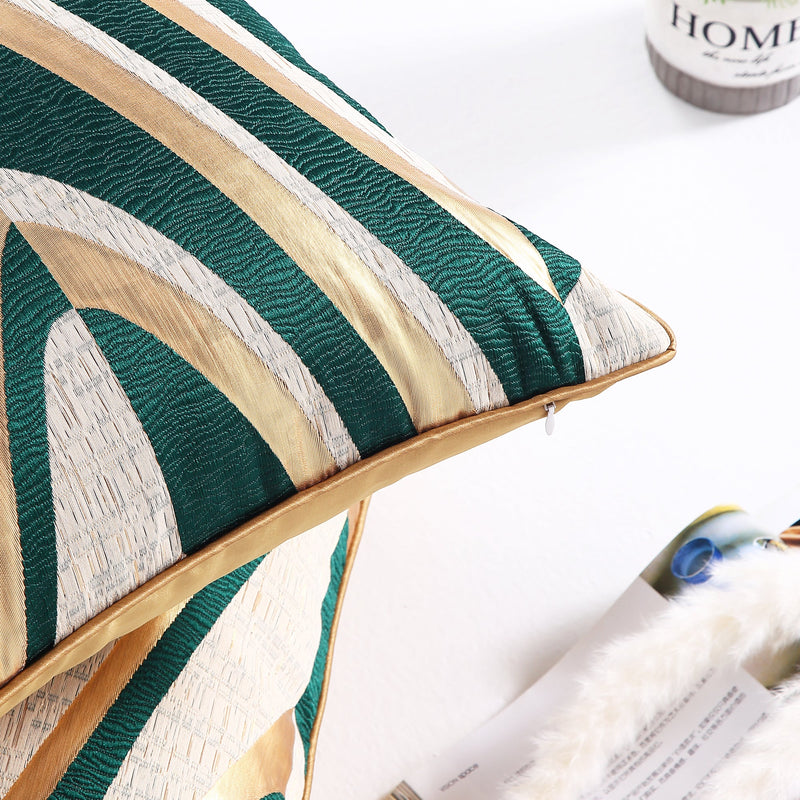 Stylish Green-Gold Throw Pillow Covers