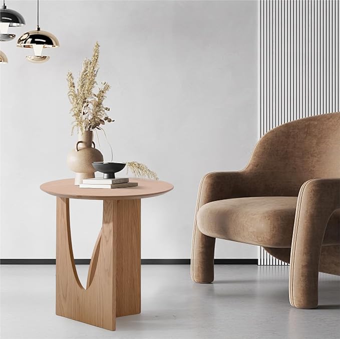 Wood Round End Table #400012