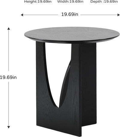 Black Round End Table #400010