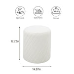 Load image into Gallery viewer, White Textured Boucle Ottoman #100147
