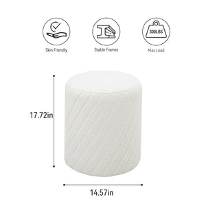 White Textured Boucle Ottoman #100147 Get set style furniture