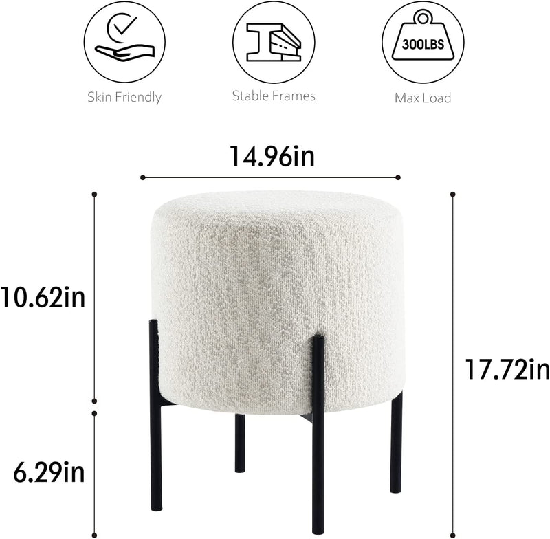 White Boucle Multifunctional Stool