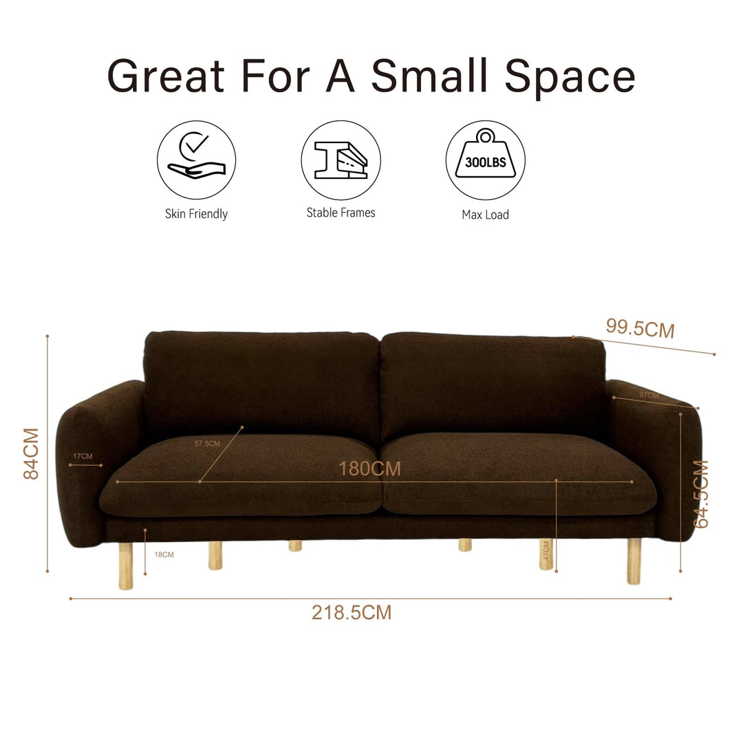 Chocolate Wood Modern Living Room Sofa #100214