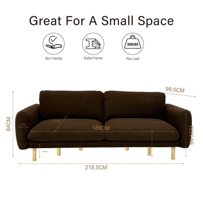Chocolate Wood Modern Living Room Sofa #100214
