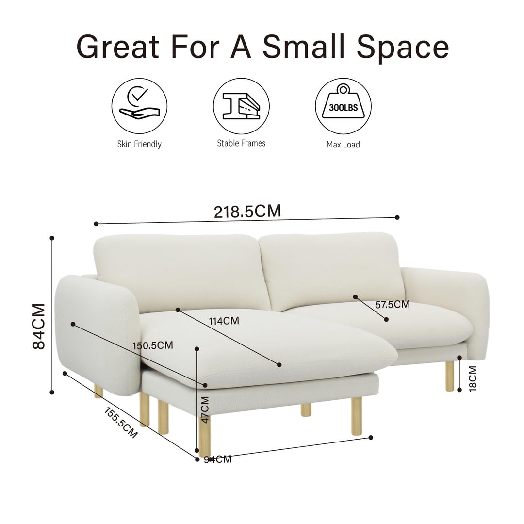 Off White Modern L Shape Sectional Sofa #100212