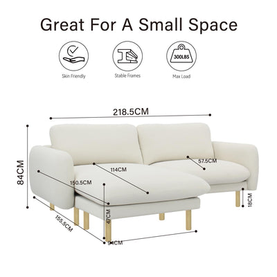 Off White Modern L Shape Sectional Sofa #100212
