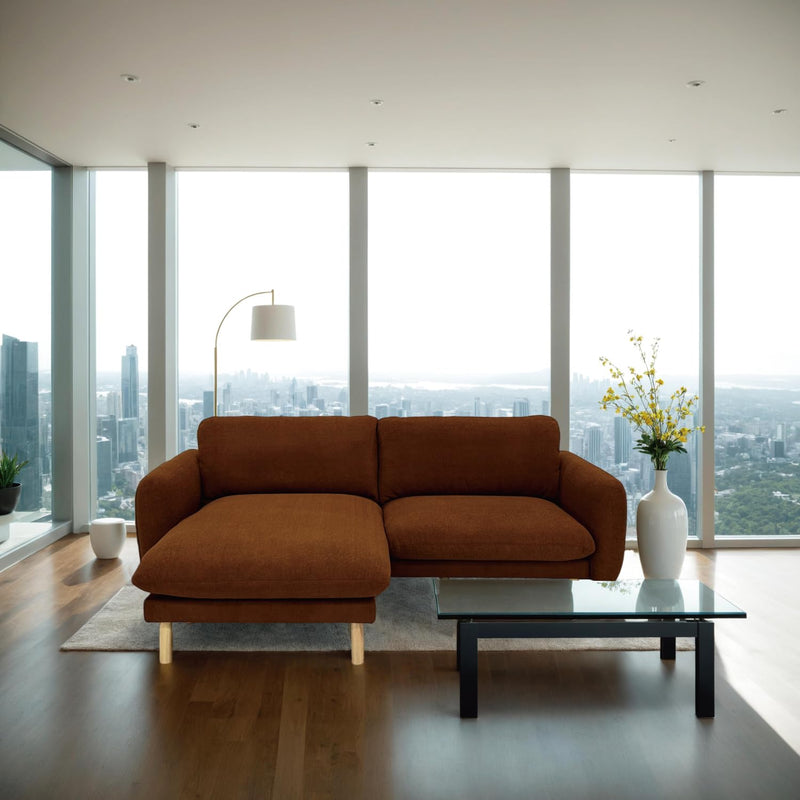 Chestnut Modern L Shape Sectional Sofa 
