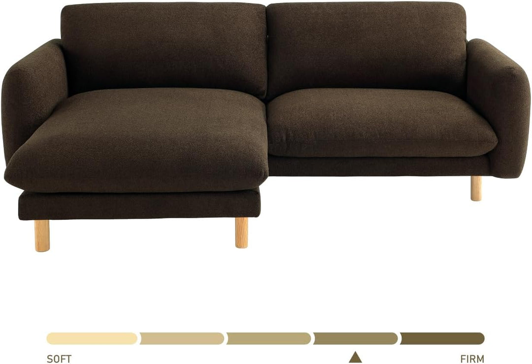 Chocolate Convertible Sectional Sofa, Modern L Shape Couches with Left/Right Chaise, 86"Wide Mid-Century Sofa with Reversible Cushions
