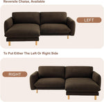 Load image into Gallery viewer, Chocolate Convertible Sectional Sofa, Modern L Shape Couches with Left/Right Chaise, 86&quot;Wide Mid-Century Sofa with Reversible Cushions
