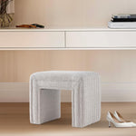 Load image into Gallery viewer, Moony Beige with White Boucle U Shaped Ottoman #100190